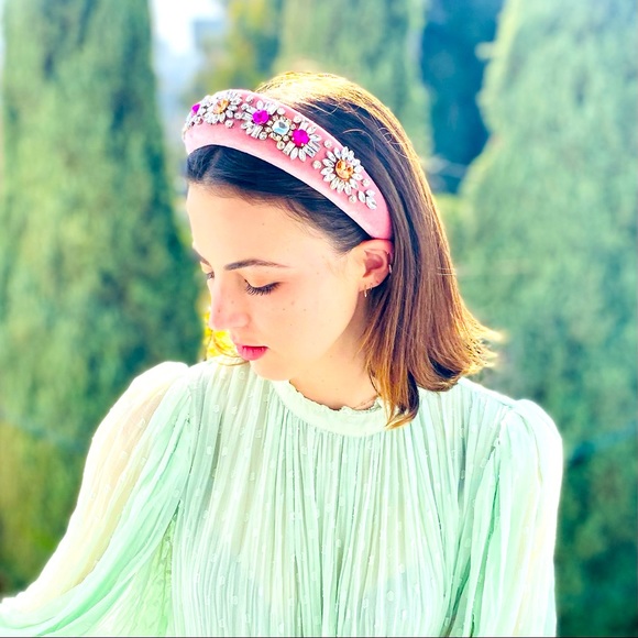 Baroque Velvet Jeweled Headband main image 14